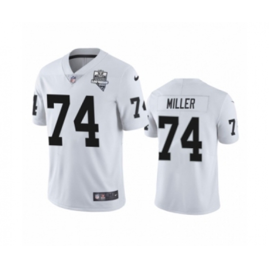 Men's Oakland Raiders 74 Kolton Miller White 2020 Inaugural Season Vapor Limited Jersey