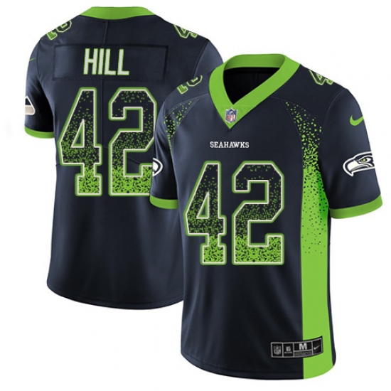 Youth Nike Seattle Seahawks 42 Delano Hill Limited Navy Blue Rush Drift Fashion NFL Jersey