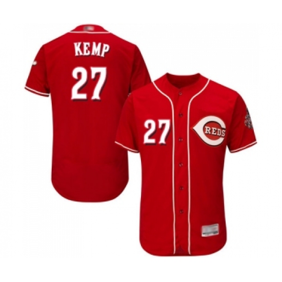 Men's Cincinnati Reds 27 Matt Kemp Red Alternate Flex Base Authentic Collection Baseball Jersey