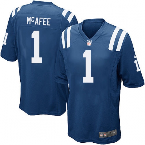 Men's Nike Indianapolis Colts 1 Pat McAfee Game Royal Blue Team Color NFL Jersey