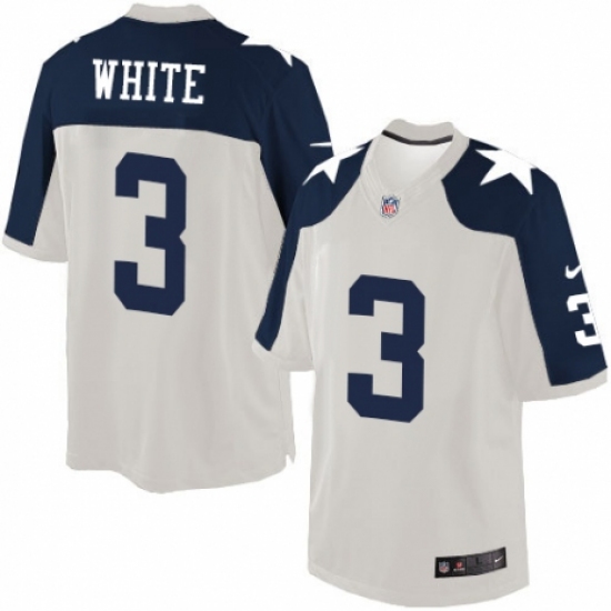 Men's Nike Dallas Cowboys 3 Mike White Limited White Throwback Alternate NFL Jersey
