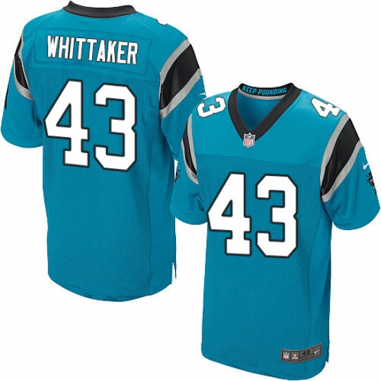 Men's Nike Carolina Panthers 43 Fozzy Whittaker Elite Blue Alternate NFL Jersey