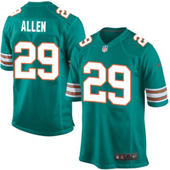 Men's Nike Miami Dolphins 29 Nate Allen Game Aqua Green Alternate NFL Jersey