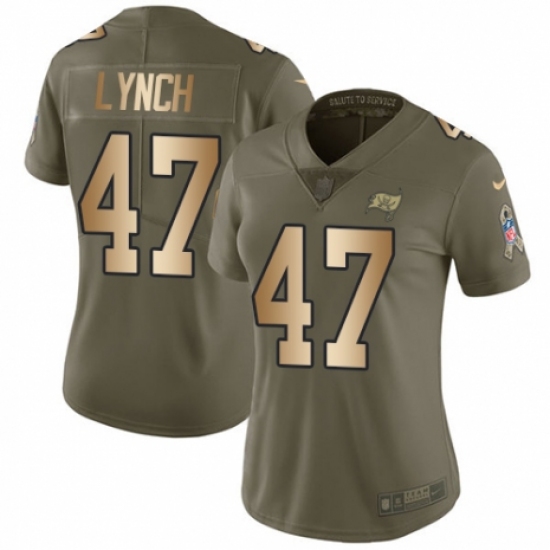 Women's Nike Tampa Bay Buccaneers 47 John Lynch Limited Olive/Gold 2017 Salute to Service NFL Jersey
