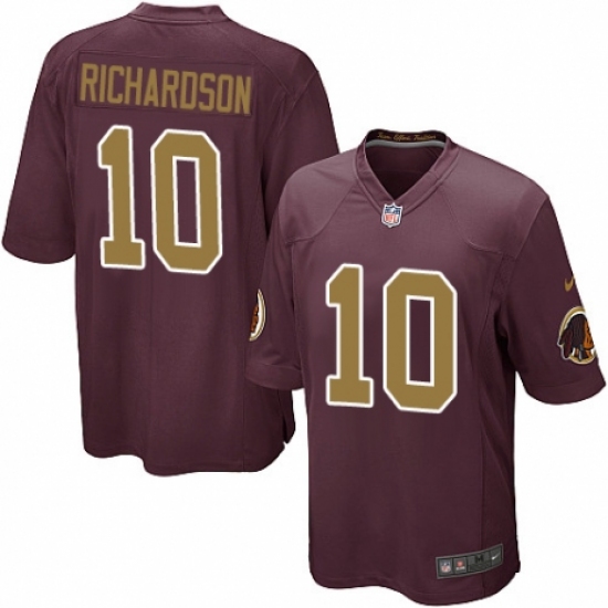 Men's Nike Washington Redskins 10 Paul Richardson Game Burgundy Red/Gold Number Alternate 80TH Anniversary NFL Jersey