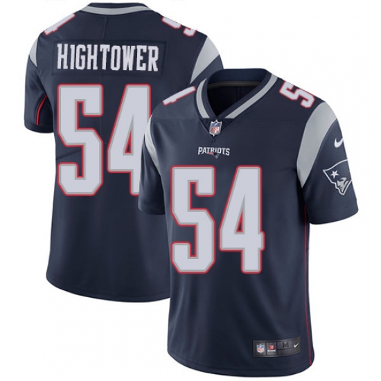 Men's Nike New England Patriots 54 Dont'a Hightower Navy Blue Team Color Vapor Untouchable Limited Player NFL Jersey
