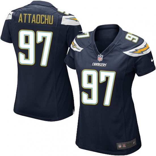 Women's Nike Los Angeles Chargers 97 Jeremiah Attaochu Game Navy Blue Team Color NFL Jersey