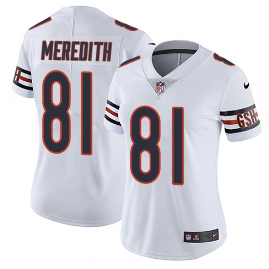 Women's Nike Chicago Bears 81 Cameron Meredith White Vapor Untouchable Limited Player NFL Jersey