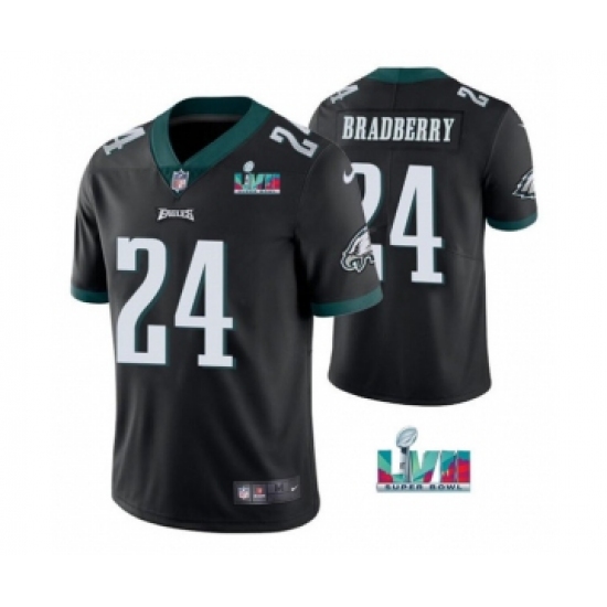 Men's Philadelphia Eagles 24 James Bradberry Black Super Bowl LVII Vapor Untouchable Limited Stitched Jersey