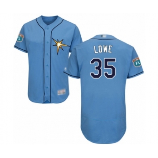 Men's Tampa Bay Rays 35 Nate Lowe Light Blue Flexbase Authentic Collection Baseball Player Jersey