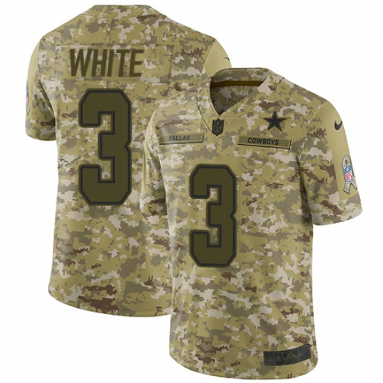 Youth Nike Dallas Cowboys 3 Mike White Limited Camo 2018 Salute to Service NFL Jersey