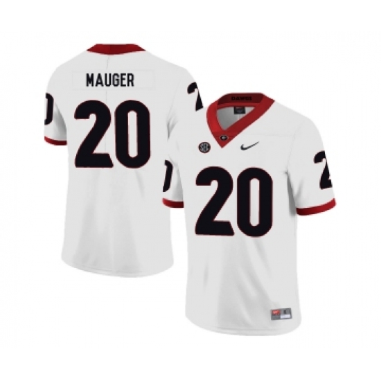 Georgia Bulldogs 20 Quincy Mauger White Nike College Football Jersey