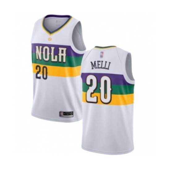 Women's New Orleans Pelicans 20 Nicolo Melli Swingman White Basketball Jersey - City Edition