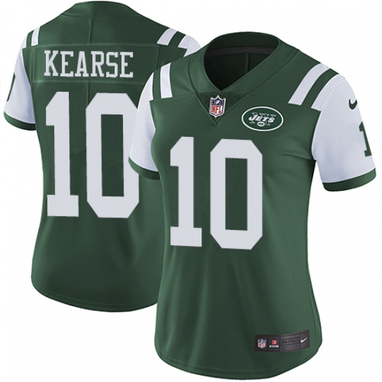 Women's Nike New York Jets 10 Jermaine Kearse Green Team Color Vapor Untouchable Elite Player NFL Jersey