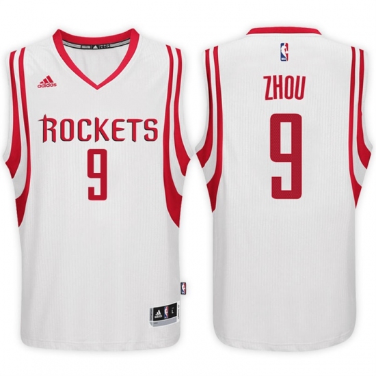 Houston Rockets 9 Zhou Qi Home White New Swingman Stitched NBA Jersey