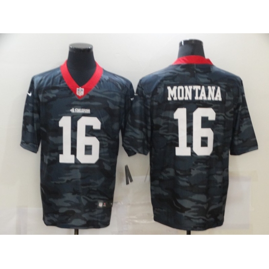 Men's San Francisco 49ers 16 Joe Montana Camo 2020 Nike Limited Jersey