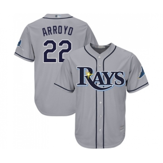 Men's Tampa Bay Rays 22 Christian Arroyo Replica Grey Road Cool Base Baseball Jersey