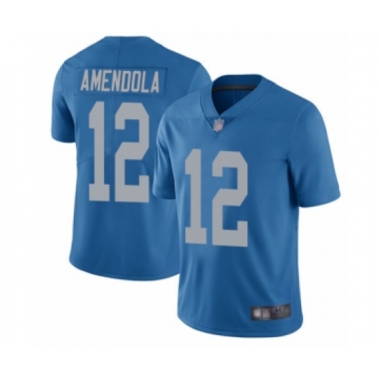 Men's Detroit Lions 12 Danny Amendola Blue Alternate Vapor Untouchable Limited Player Football Jersey