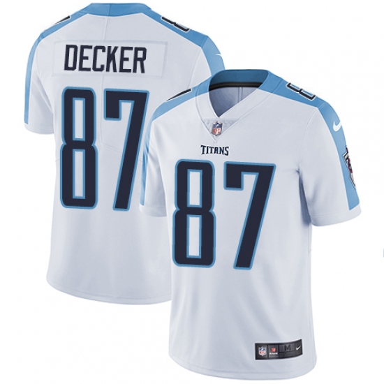 Youth Nike Tennessee Titans 87 Eric Decker Elite White NFL Jersey