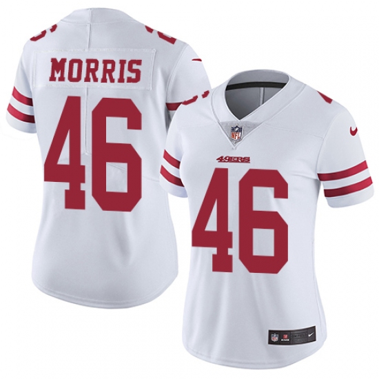 Women Nike San Francisco 49ers 46 Alfred Morris White Vapor Untouchable Elite Player NFL Jersey
