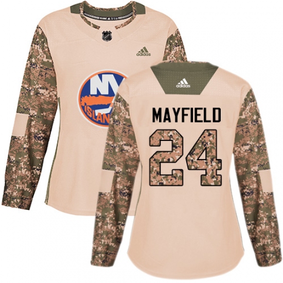 Women's Adidas New York Islanders 24 Scott Mayfield Authentic Camo Veterans Day Practice NHL Jersey