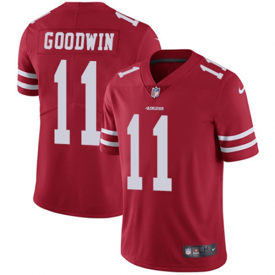 Men's Nike San Francisco 49ers 11 Marquise Goodwin Red Team Color Vapor Untouchable Limited Player NFL Jersey