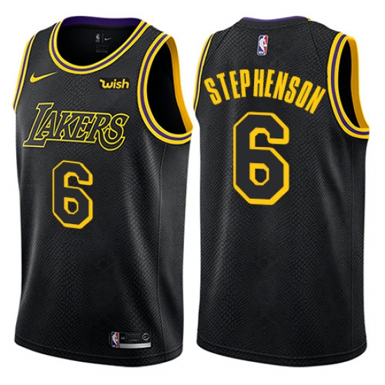 Women's Nike Los Angeles Lakers 6 Lance Stephenson Swingman Black NBA Jersey - City Edition