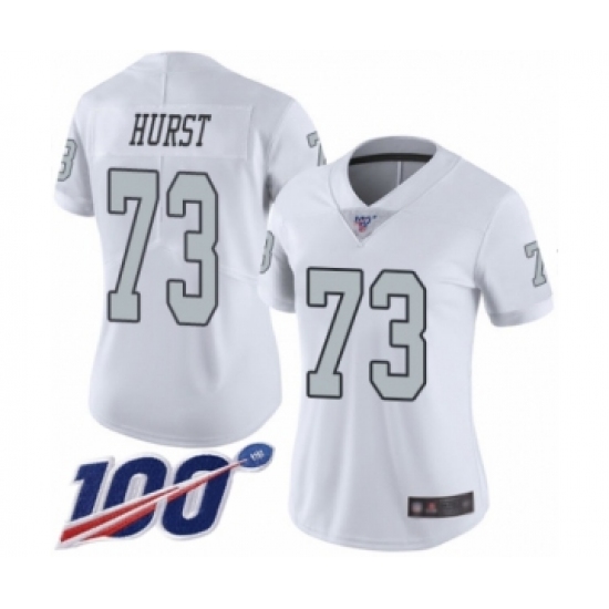 Women's Oakland Raiders 73 Maurice Hurst Limited White Rush Vapor Untouchable 100th Season Football Jersey