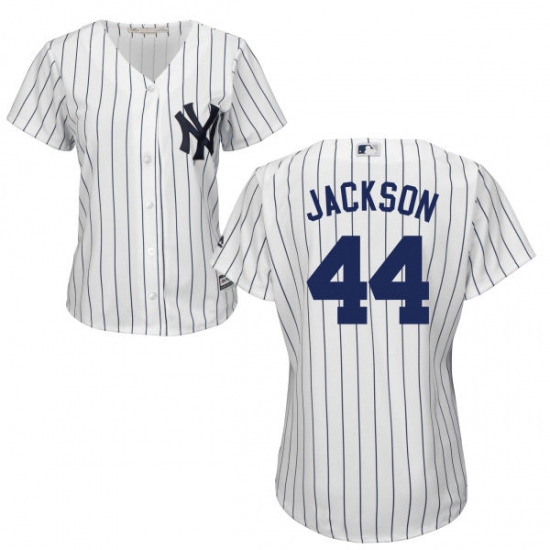 Women's Majestic New York Yankees 44 Reggie Jackson Authentic White Home MLB Jersey