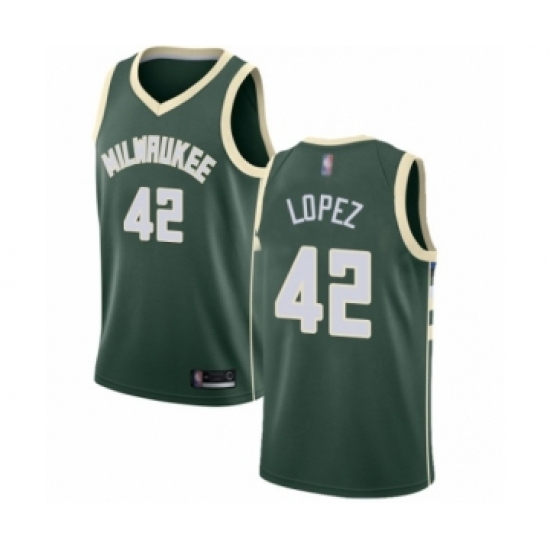 Youth Milwaukee Bucks 42 Robin Lopez Swingman Green Basketball Jersey - Icon Edition
