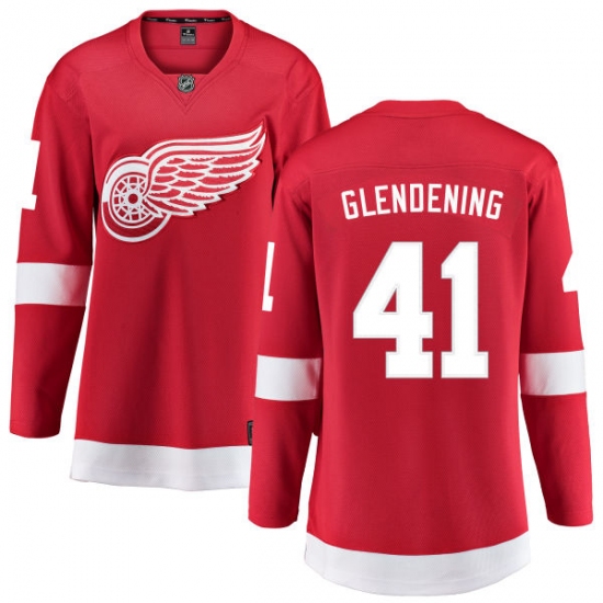 Women's Detroit Red Wings 41 Luke Glendening Fanatics Branded Red Home Breakaway NHL Jersey