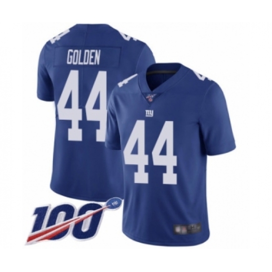 Men's New York Giants 44 Markus Golden Royal Blue Team Color Vapor Untouchable Limited Player 100th Season Football Jersey