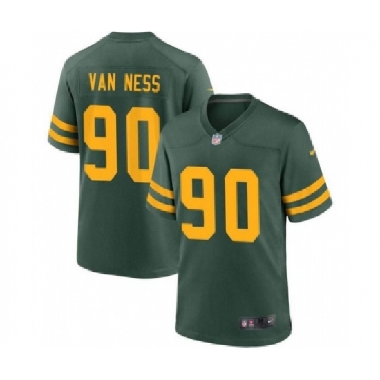 Men's Green Bay Packers 90 Lukas Van Ness Green Stitched Game Jersey