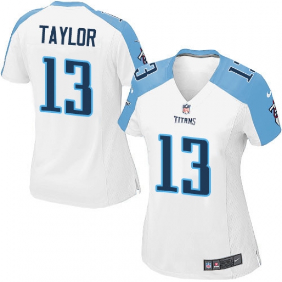 Women's Nike Tennessee Titans 13 Taywan Taylor Game White NFL Jersey