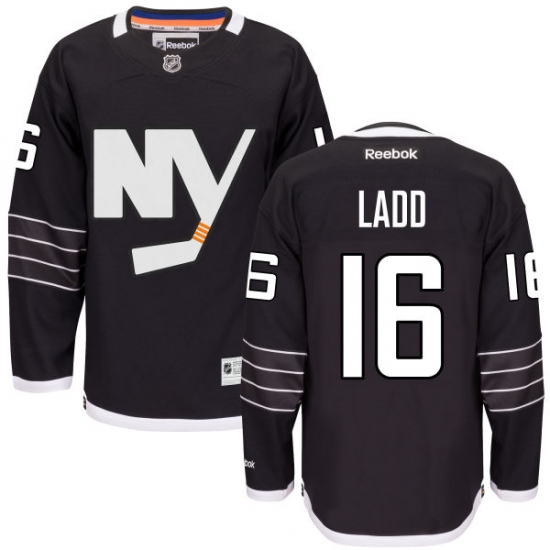 Men's Reebok New York Islanders 16 Andrew Ladd Authentic Black Third NHL Jersey