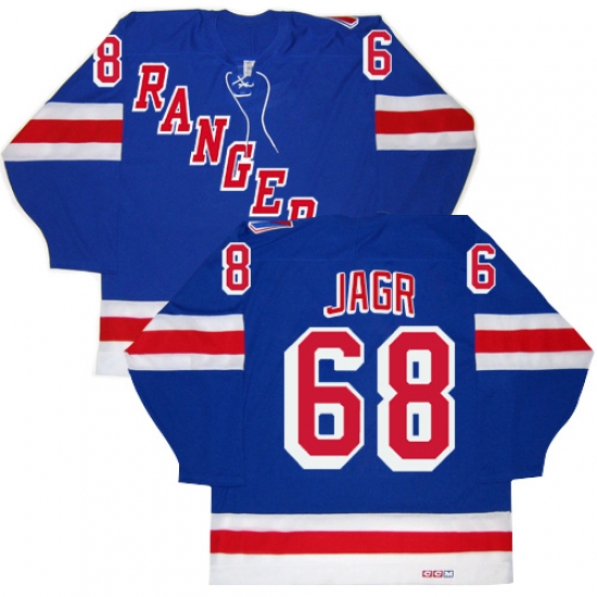 Men's CCM New York Rangers 68 Jaromir Jagr Premier Royal Blue New Throwback NHL Jersey