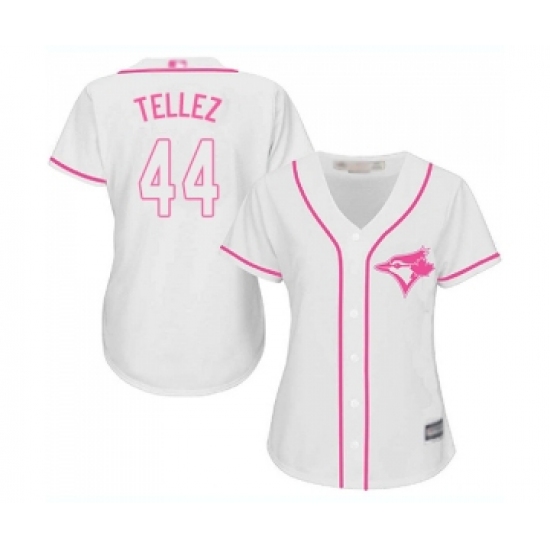 Women's Toronto Blue Jays 44 Rowdy Tellez Replica White Fashion Cool Base Baseball Jersey