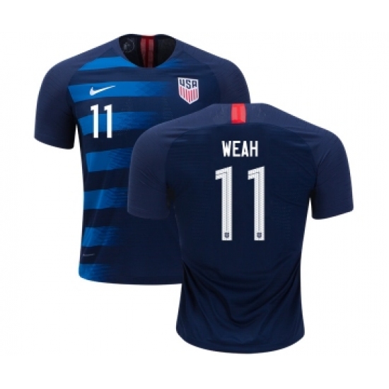 Women's USA 11 Weah Away Soccer Country Jersey