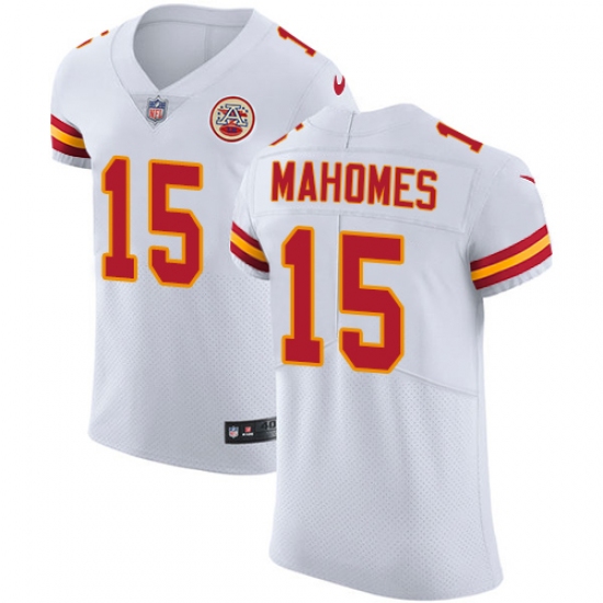 Nike Kansas City Chiefs 15 Patrick Mahomes White Men's Stitched NFL Vapor Untouchable Elite Jersey