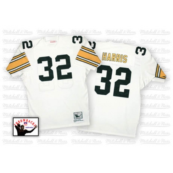 Mitchell And Ness Pittsburgh Steelers 32 Franco Harris White Authentic Throwback NFL Jersey
