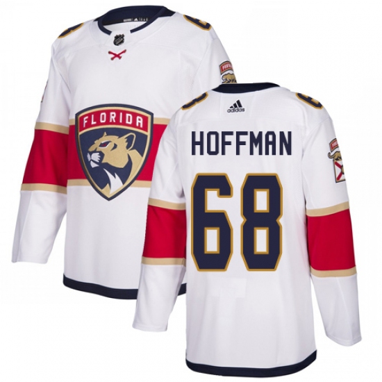 Men's Adidas Florida Panthers 68 Mike Hoffman Authentic White Away NHL Jersey