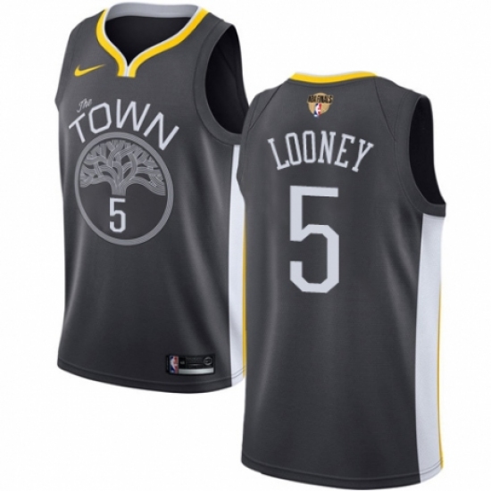 Women's Nike Golden State Warriors 5 Kevon Looney Swingman Black Alternate 2018 NBA Finals Bound NBA Jersey - Statement Edition
