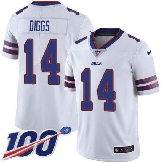 Nike Buffalo Bills 14 Stefon Diggs White Men's Stitched NFL 100th Season Vapor Untouchable Limited Jersey
