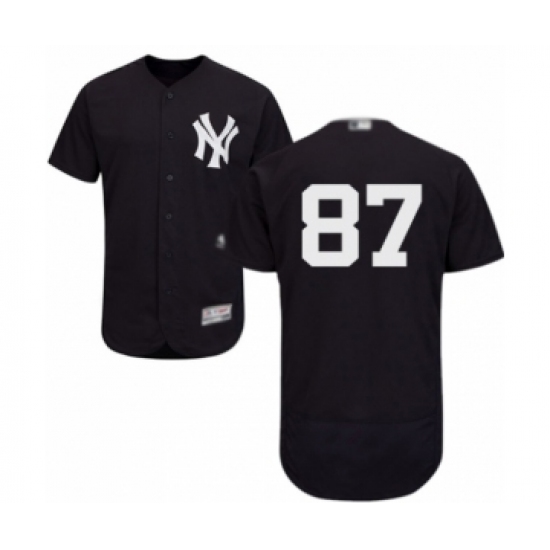 Men's New York Yankees 87 Albert Abreu Navy Blue Alternate Flex Base Authentic Collection Baseball Player Jersey