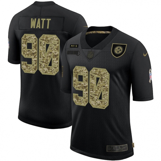 Men's Pittsburgh Steelers 90 T. J. Watt Camo 2020 Salute To Service Limited Jersey