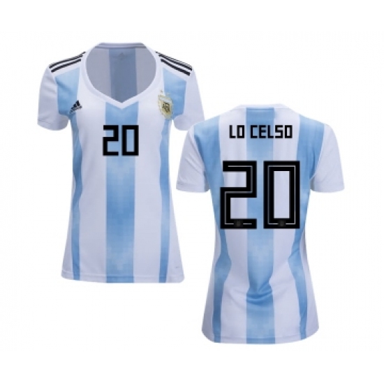 Women's Argentina 20 Lo Celso Home Soccer Country Jersey
