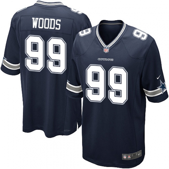 Men's Nike Dallas Cowboys 99 Antwaun Woods Game Navy Blue Team Color NFL Jersey