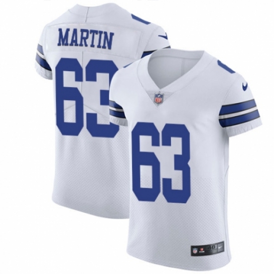 Men's Nike Dallas Cowboys 63 Marcus Martin White Vapor Untouchable Elite Player NFL Jersey