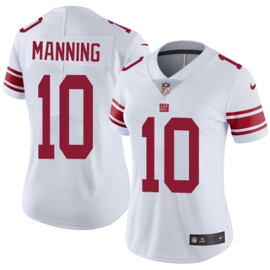 Women's Nike New York Giants 10 Eli Manning White Vapor Untouchable Limited Player NFL Jersey