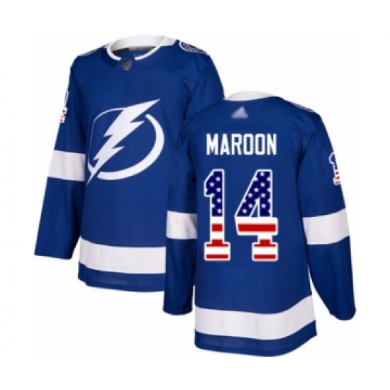 Youth Tampa Bay Lightning 14 Patrick Maroon Authentic Blue USA Flag Fashion Hockey Jersey